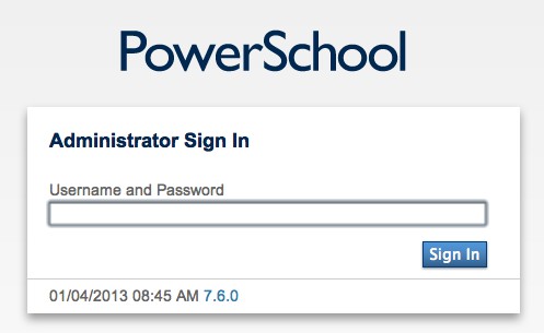 Legacy PowerSchool administrator sign-in screen